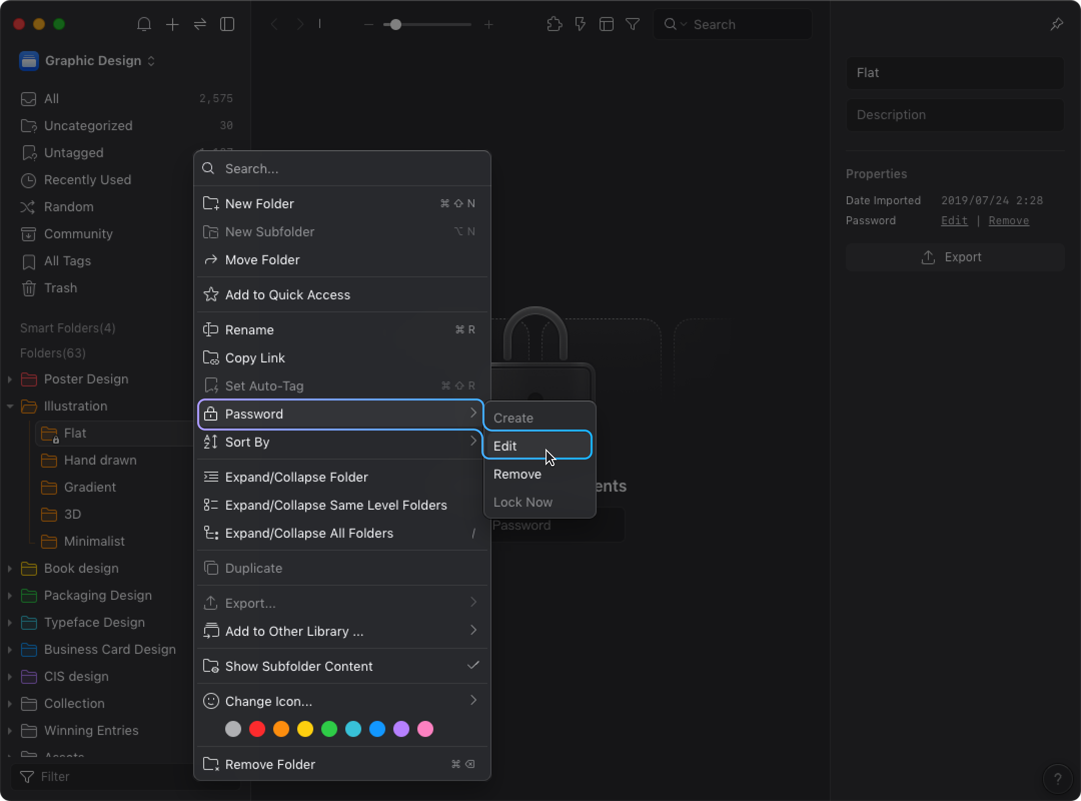 Set folder passwords - Knowledge Base | Eagle App