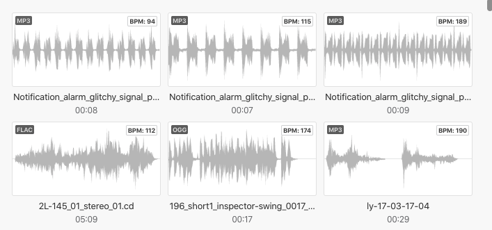 Finding audio files you wanted by BPM.